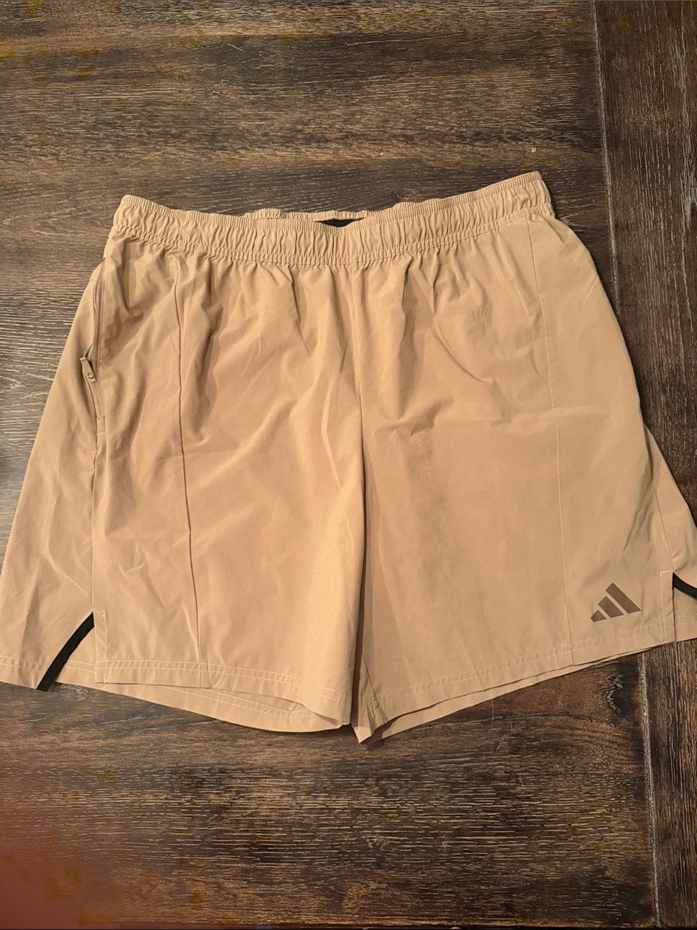 adidas Men's Beige Athletic Shorts with Subtle Logo